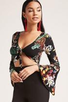 Forever21 Tropical Printed Crop Top