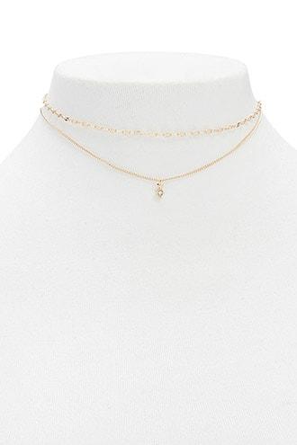 Forever21 Diamond Charm Necklace Set