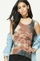 Forever21 Tie-dye Print High-low Hem Top