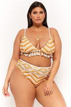 Forever21 Plus Size Cutout Multicolor Chevron Bikini Bottoms