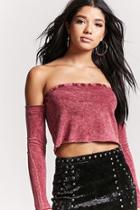 Forever21 Frayed Off-the-shoulder Top