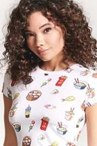 Forever21 Cropped Food Graphic Tee