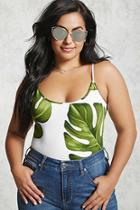 Forever21 Plus Size Foliage Cami Bodysuit