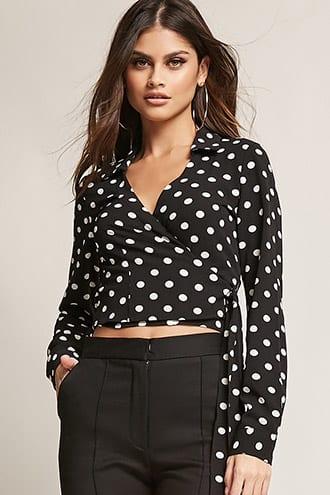 Forever21 Polka Dot Wrap Top