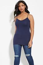 Forever21 Plus Women's  Navy Plus Size V-neck Cami