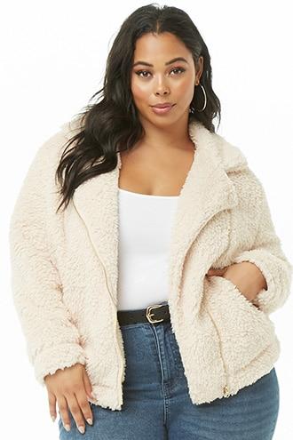 Forever21 Plus Size Faux Fur Moto Jacket