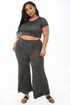 Forever21 Plus Size Marled Crop Top & Pants Set