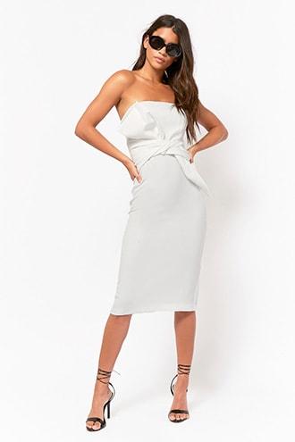 Forever21 Strapless Bow Sheath Prom Dress