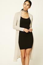 Forever21 Women's  Tan Open-knit Longline Cardigan