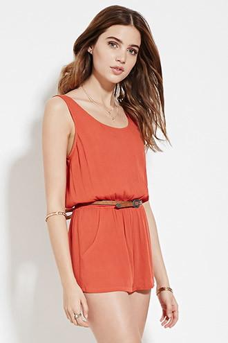 Forever21 Women's  Crinkled Crepe Romper
