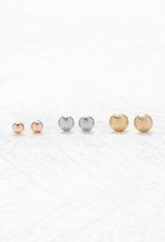 Forever21 Textured Round Stud Set (gold/silver)
