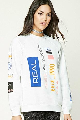 Forever21 Fleece Real Graphic Sweatshirt