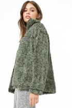 Forever21 Marled Faux Fur Zip-front Jacket