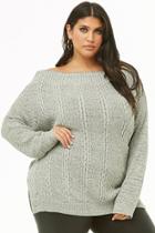 Forever21 Plus Size Off-the-shoulder Cable-knit Sweater