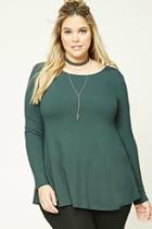 Forever21 Plus Women's  Hunter Green Plus Size T-back Tunic
