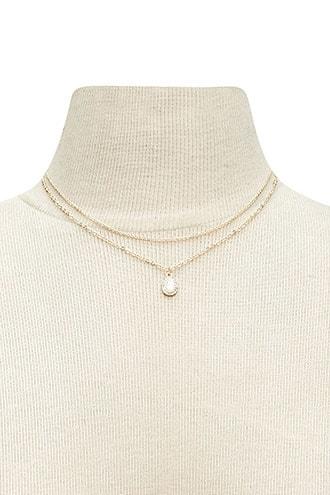 Forever21 Layered Teardrop Necklace