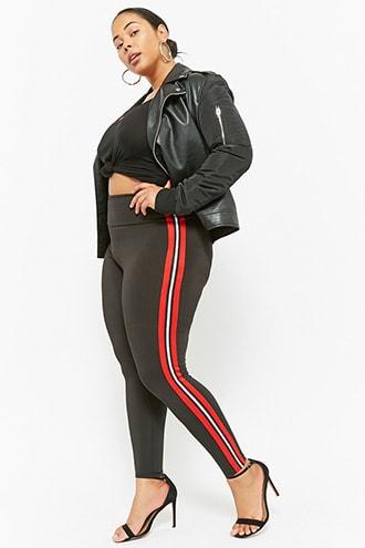 Forever21 Plus Size Striped Leggings
