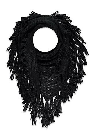 Forever21 Black Fringe Marled Triangle Scarf