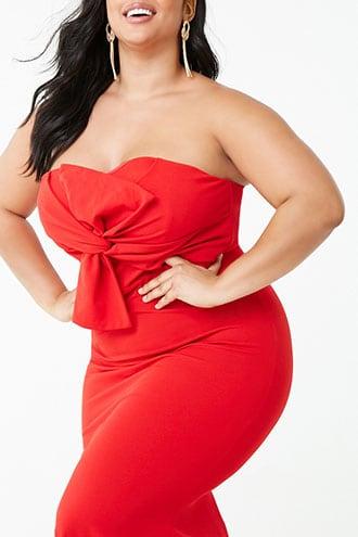 Forever21 Plus Size Twist-front Tube Gown