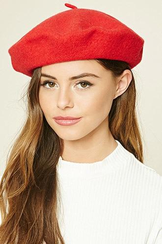 Forever21 Women's  Red Wool Beret