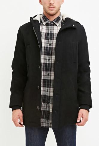 21 Men Wool-blend Hooded Coat