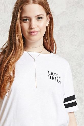 Forever21 Plus Size Later Varsity Tee