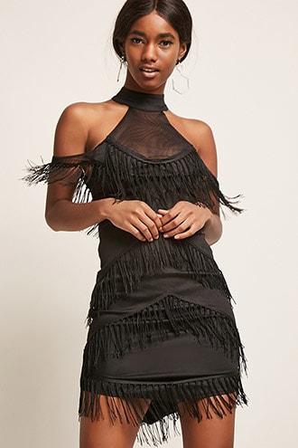 Forever21 Open-shoulder Fringe Dress