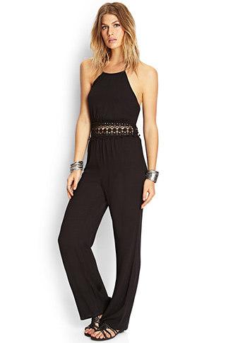 Forever21 Crochet Halter Jumpsuit
