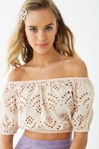 Forever21 Eyelet Lace Off-the-shoulder Top