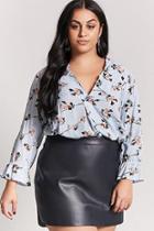Forever21 Plus Size Pinstripe Floral Top