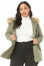 Forever21 Plus Size Faux Fur Hooded Jacket