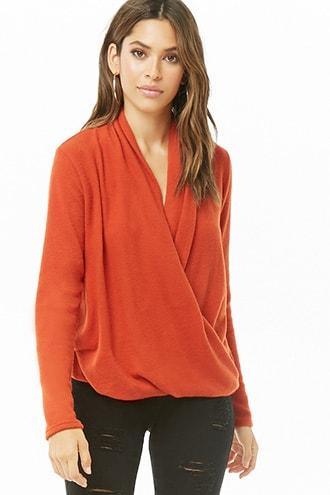 Forever21 Fleece Surplice Top
