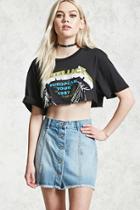 Forever21 Button Fly Mini Denim Skirt