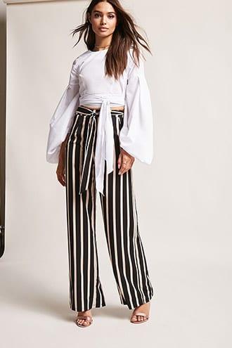 Forever21 Striped Wide-leg Pants