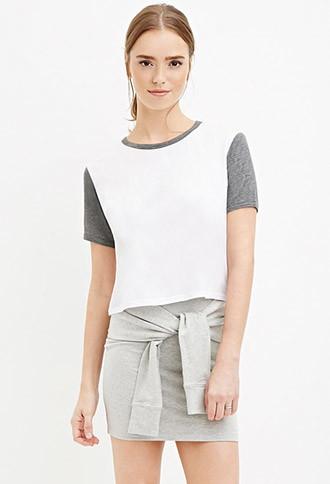 Forever21 Women's Heathered Tie-front Skirt (heather Grey)