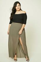 Forever21 Plus Size Wrap Front Maxi Skirt