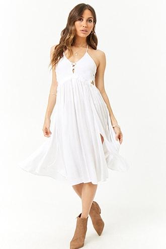 Forever21 Boho Me Macrame Halter Dress