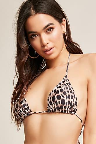 Forever21 Motel Cheetah Print String Bikini Top