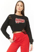 Forever21 Distressed Amour Graphic Top