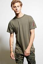 21 Men Men's  Olive Victorious Zip-sleeve Tee