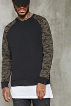 21 Men Men's  Camo Sleeve Sweatshirt