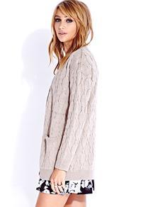 Forever21 Cable-knit Boyfriend Cardigan
