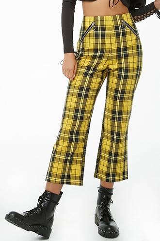 Forever21 High-rise Plaid Capri Pants