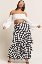 Forever21 Plus Size Scuba Knit Tiered Maxi Skirt