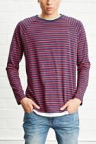 21 Men Men's  Navy & Red Stripe Knit Tee