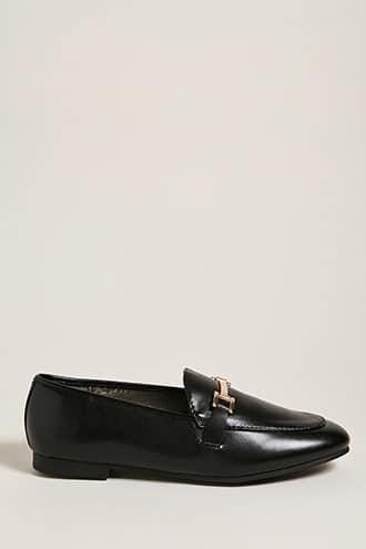 Forever21 Metallic Pointed Loafers