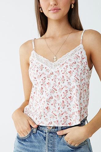 Forever21 Floral Lace-trim Cami