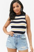 Forever21 Sleeveless Striped Sweater Top