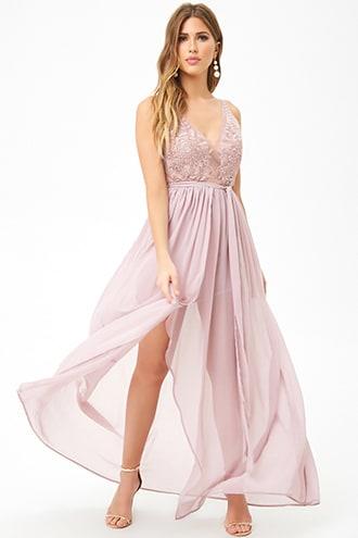 Forever21 Rhinestone Chiffon Gown