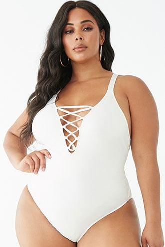 Forever21 Plus Size Metallic One-piece Swimsuit